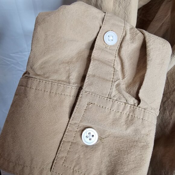 Madewell Signature Poplin Oversize Shirt Button Up Relaxed Long Sleeve Khaki M - Picture 7 of 13